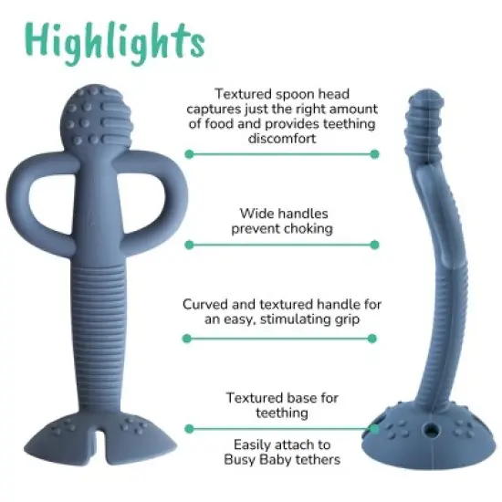 Busy Baby Silicone 2-in-1 Teether & Training Spoon image {2}