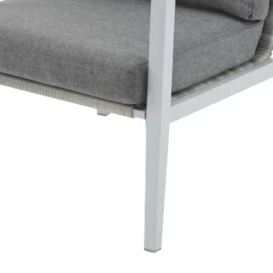 Christopher Knight Home Riley Outdoor Rope and Aluminum Upholstered Club Chair (Set of 2) image {6}