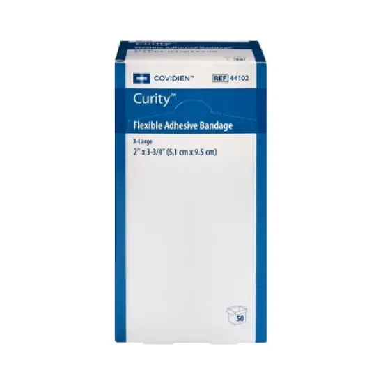 Curity Adhesive Bandage, Flexible Fabric, 2 x 3 1/4 in, 50 Count, 1 Pack image {1}