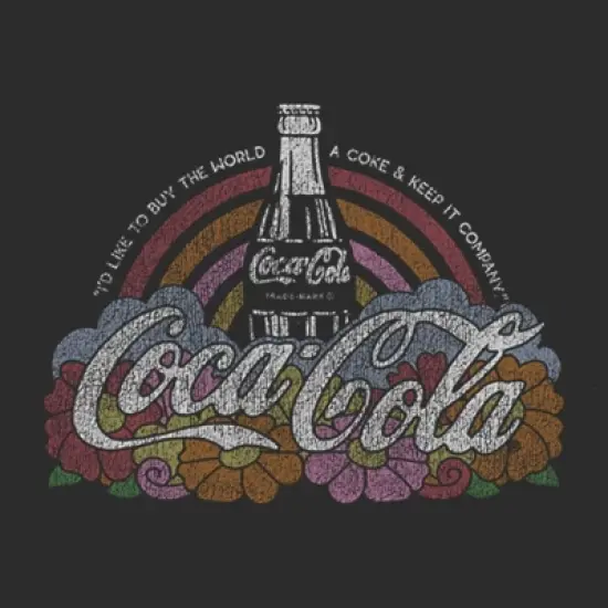 Women's Coca Cola Unity Distressed Rainbow Logo T-Shirt image {1}