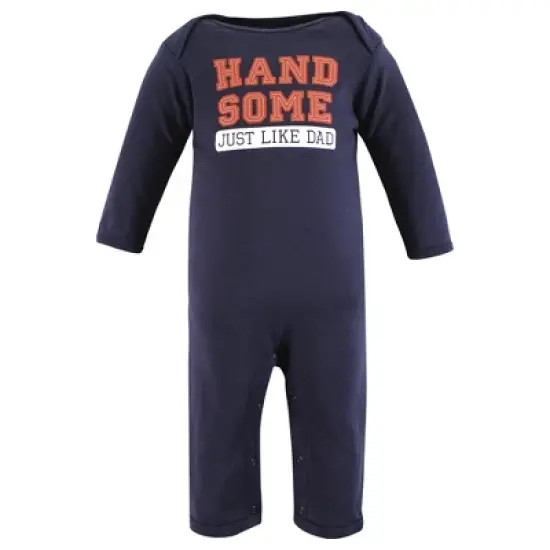 Hudson Baby Infant Boys Cotton Coveralls, Love Dad image {4}