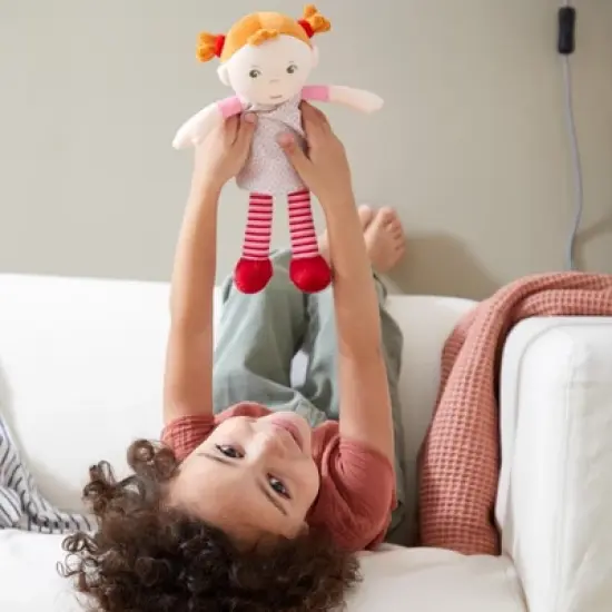 HABA Snug Up Roya - 10" Soft Doll with Fuzzy Red Pigtails and Embroidered Face image {6}