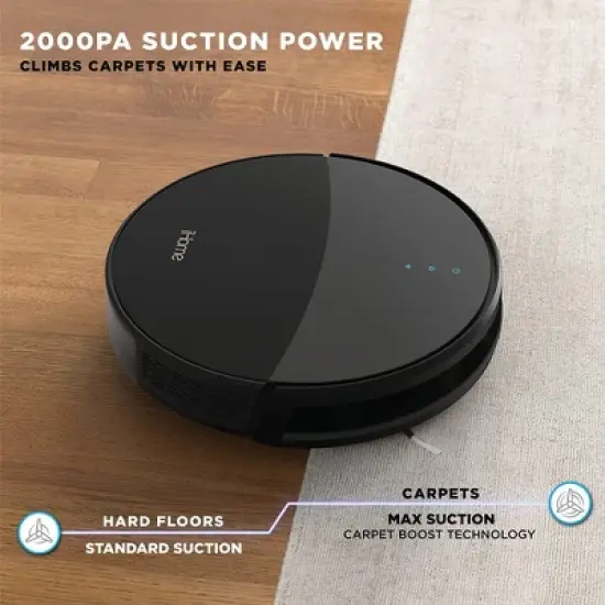 iHome AutoVac Eclipse Robot & Self Charging Vacuum Cleaner & Mop with HomeMap Navigation and Smart App Control, Ideal for Multi Level Homes (2 Pack) image {2}