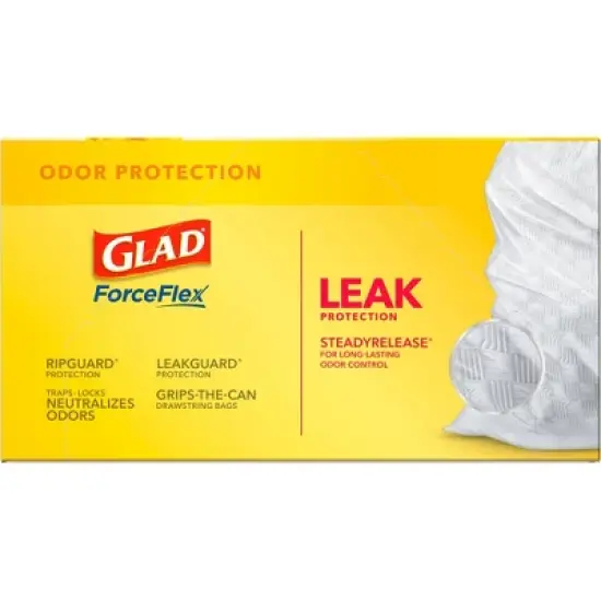 Glad ForceFlex DrawString Trash Bags - Lemon Zest - 13 Gallon - 50ct image {4}
