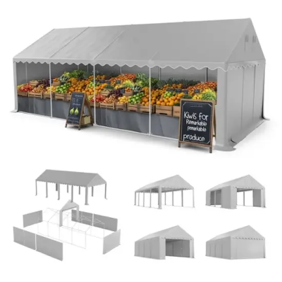 Captiva Designs 13&rsquo;x26&rsquo; & 13&rsquo;x32&rsquo; Heavy-Duty Canopy Tents &ndash; Waterproof, UV Resistant with Vents & Sidewalls for Events, Markets, Weddings, and Parties image {9}