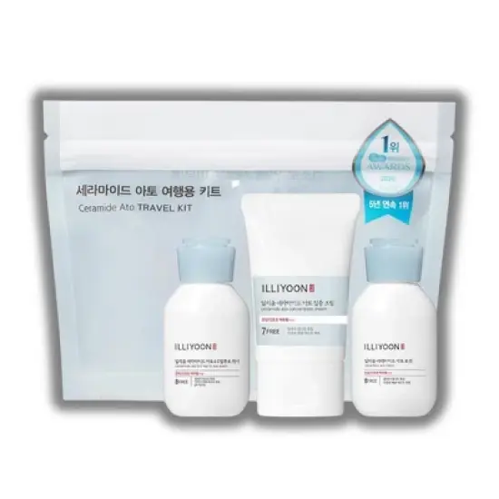 ILLIYOON Ceramide Ato Travel Kit | proven to soothe skin by 41%*. It also aids in reducing dead skin cells by 51%** - (3 pcs) image {3}