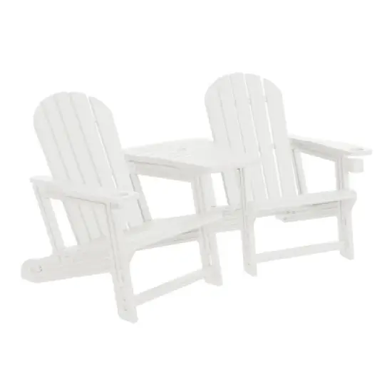 WestinTrends Azura Outdoor HDPE Adirondack Chairs With Connecting Table Tray (Set of 2), Navy Blue image {20}