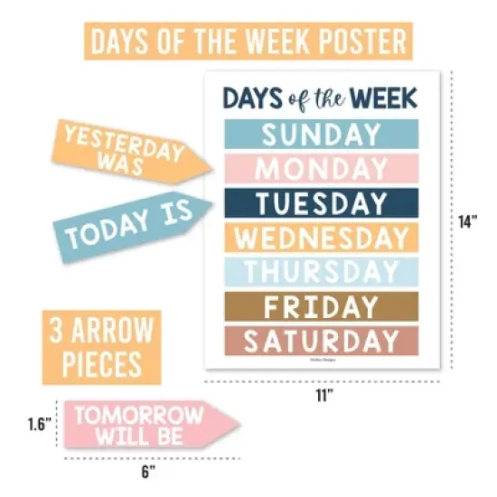 Hadley Designs Boho Circle Time Bulletin Board Calendar for Classroom image {3}