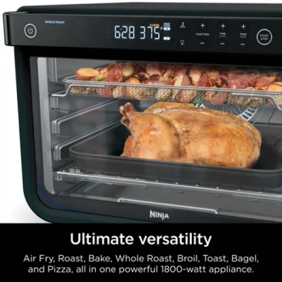 Ninja Foodi 8-in-1 XL Pro Air Fry Oven DT202BK: Toaster Oven, 1800W, Dishwasher-Safe, Black, Includes Wire Rack & Recipes image {4}