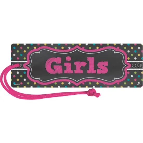 Teacher Created Resources Chalkboard Brights Magnetic Girls Pass, Pack of 6 image {1}