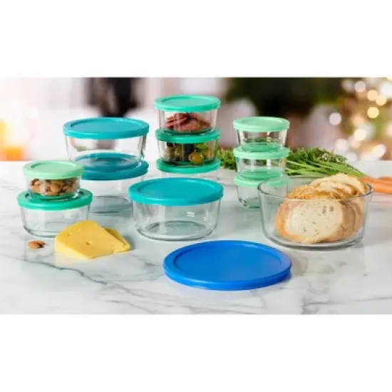 Anchor Hocking 24pc Glass SnugFit Food Storage Container Set: Oven & Freezer Safe, Microwave Safe Without Lid, Dishwasher Safe image {3}