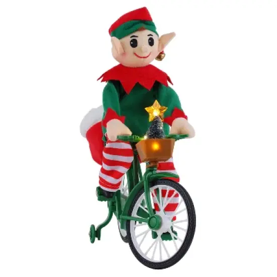 Mr. Christmas Animated LED Cycling Elf Musical Christmas Decoration, 11.5" image {1}