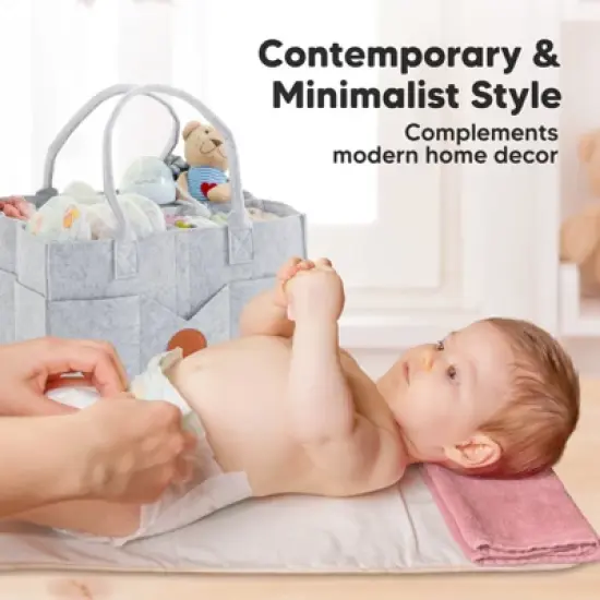 Original Baby Diaper Caddy Organizer, Large Storage Caddy Organizer for Nursery, Changing Table image {7}