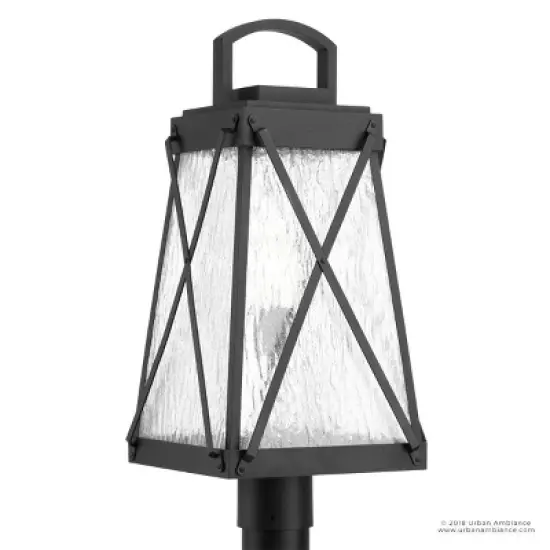 Urban Ambiance Luxury English Country Outdoor Post/Pier Light,  21-3/4"H x 10-1/2"W,  Midnight Black, UHP1057 image {6}