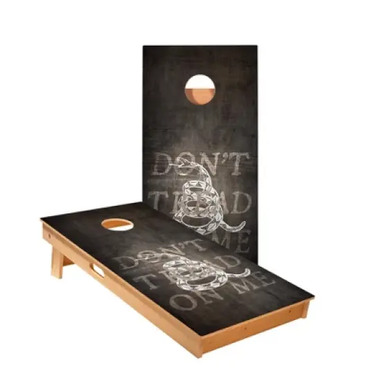 Skips Garage Don&rsquo;t Tread On Me Black Cornhole Boards - ACA Star Series image {1}