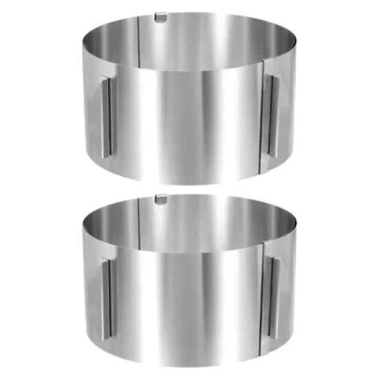 Unique Bargains Stainless Steel Round Adjustable Nonstick Cake Ring 2 Pcs image {12}