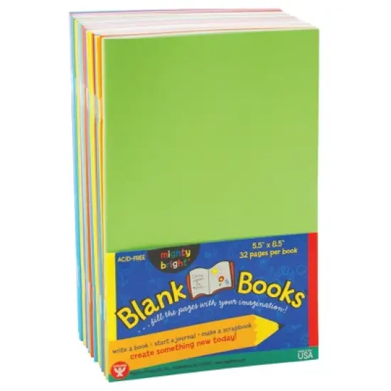 Hygloss&reg; Blank Paperback Books, 5.5" x 8.5", Assorted Colors, 10 Per Pack, 2 Packs image {1}