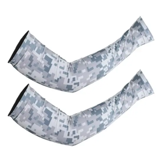 Unique Bargains Basketball Sports Camouflage Cooling Arm Elbow Compression Sleeve Gray White 1 Pair image {6}
