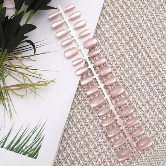 Unique Bargains Women's Full Coverage Fake Nails XS Pink 1 Pc image {4}