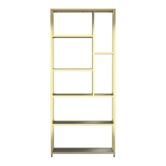 90.5" Suncroft Glass Shelf Accent Bookcase - miBasics image {5}