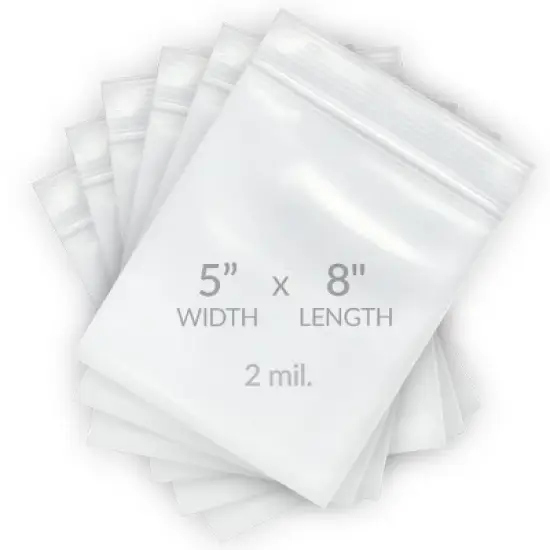 UOFFICE 1000 Reclosable Clear Poly Bags 5"x8",  2 Mil Resealable Bags image {6}