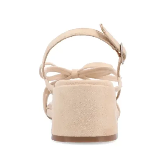 Journee Collection Womens Amity Sling Back Multi Strap Block Heel Sandals image {2}