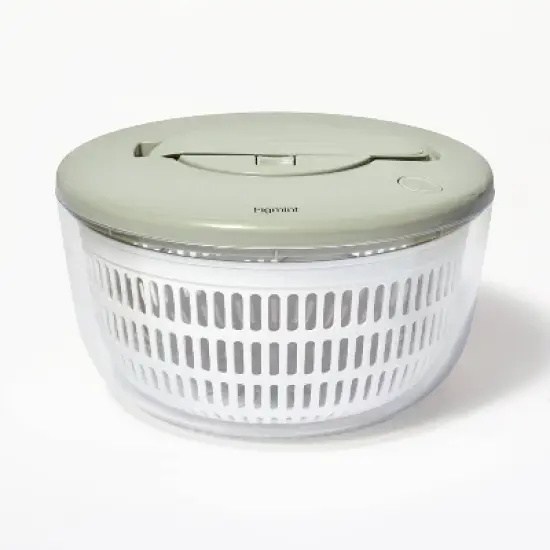 5qt Salad Spinner Clear - Figmint&trade;: Large Strainer, ABS Material, Hand Wash, 3-Piece Set, 10.75" Width & Depth image {4}