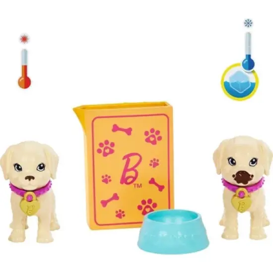 Barbie Pup Adoption Playset and Doll with Brown Hair, 2 Puppies and Color-Change image {2}