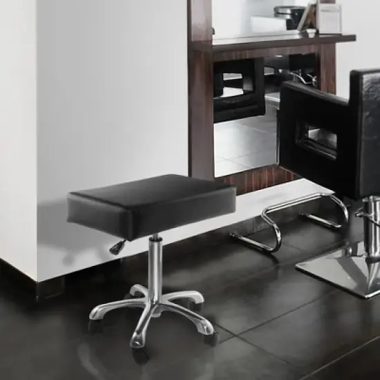 Saloniture Rolling Hydraulic Salon Stool with Large Seat - Adjustable Swivel Spa Chair with Wheels image {6}