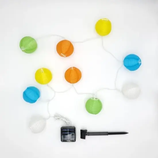 LumaBase Solar-Powered String Lights with 10 Nylon Lanterns image {2}