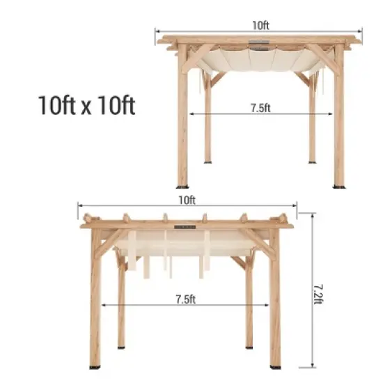 Outdoor Wood Pergola, Wooden Pergola Gazebo for Outdoor Porch Garden Backyard Patio image {7}