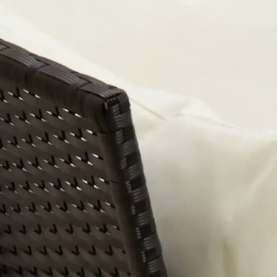 vidaXL Patio Sofa Black Poly Rattan Outdoor Garden Seating Modular Design Steel Frame Cushions Included image {7}