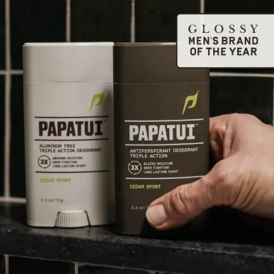 Papatui Men's Aluminum-Free 48-Hour Odor Protection Solid Deodorant - Cedar Sport - 2.6oz image {8}