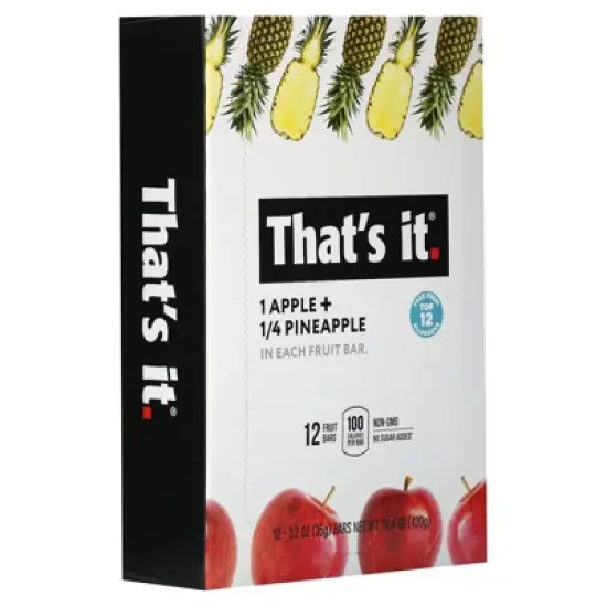 That's It Fruit Bar, Apple + Pineapple, 12 Bars, 1.2 oz (35 g) Each image {3}