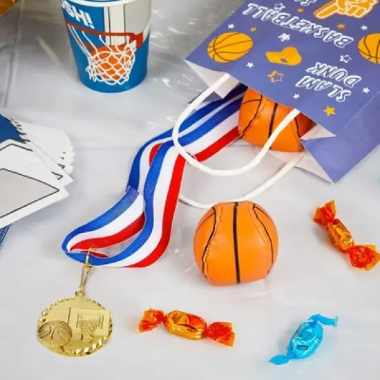 Juvale 12 Pack Basketball Medals for All Ages, Gold Metal Team Awards Trophy, Sports Party Favors, 2 in image {1}