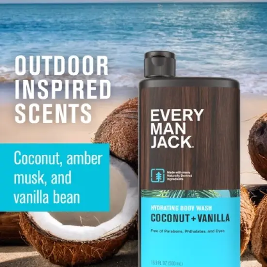 Every Man Jack Body Wash - Coconut + Vanilla - 16.9 fl oz image {3}