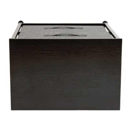 Emma and Oliver 2 Drawer Storage Stand with Wood Top & Dark Fabric Pull Drawers image {5}
