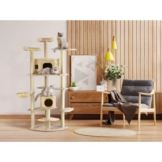 Go Pet Club 80" Classic Cat Tree House Furniture with Sisal Scratching Post F2030 image {1}