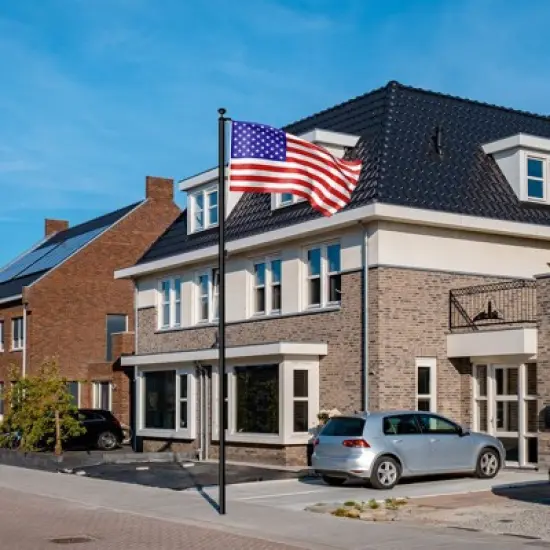 Karl Home Black Sectional Aluminum Alloy Flag Pole Kit image {1}