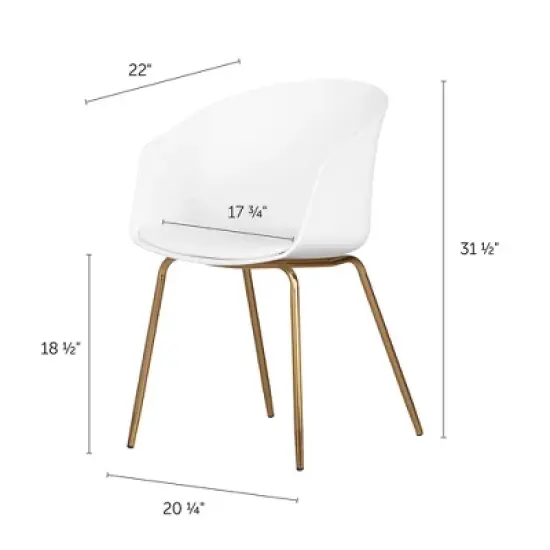 Set of 2 Flam Dining Chairs with Gold Metal Legs - South Shore image {7}