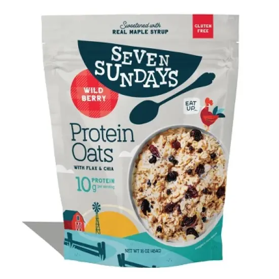 Seven Sundays Wild Berry Protein Oats - 16oz image {6}