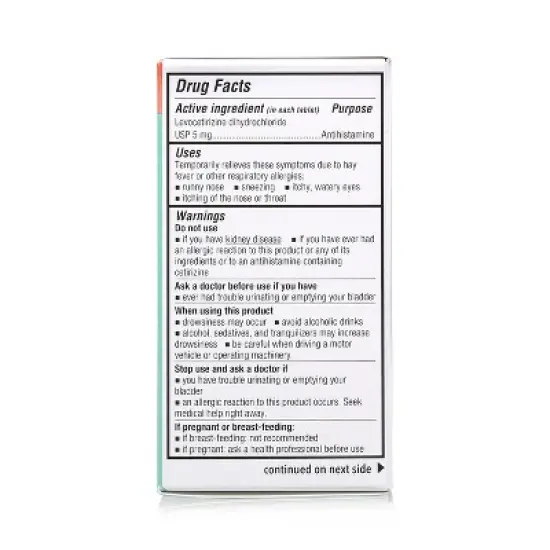 WELMATE 24 Hour Allergy Relief Tablets -  Levocetirizine 5mg 180ct image {7}