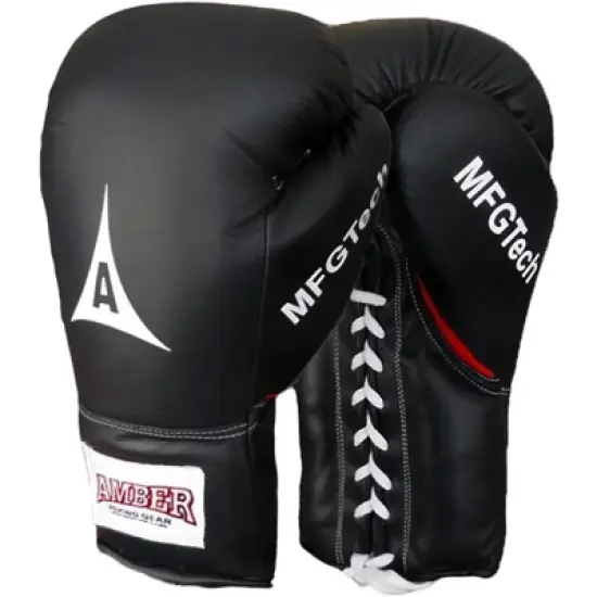 Amber Fight Gear Lace-Up Gloves &ndash; Premium Leather, Shock Protection, Sweat-Resistant & Ultra Durable for Performance. image {1}