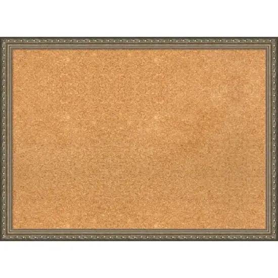 Amanti Art Parisian Silver Wood Framed Corkboard, Grey Cork image {9}