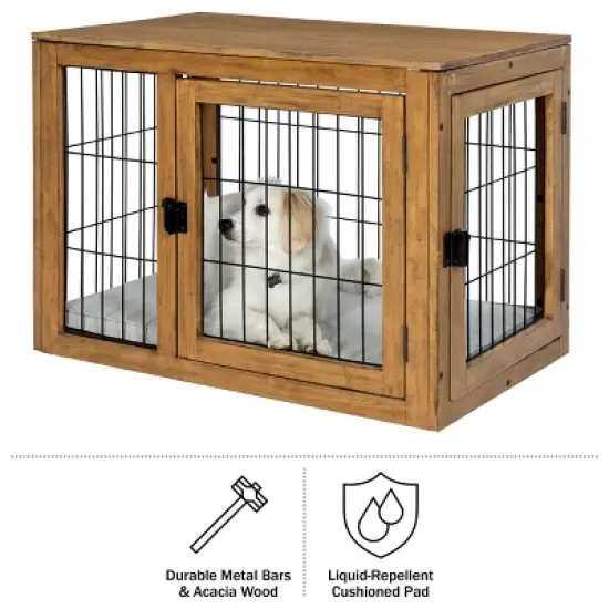 Pet Adobe Furniture-Style Dog Crate, Natural image {4}