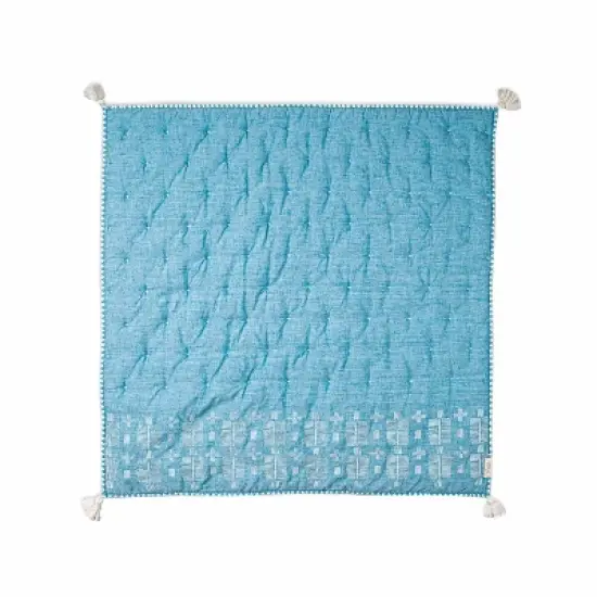 Crane Baby Quilted Baby Reversible Blanket - Caspian Chambray image {1}