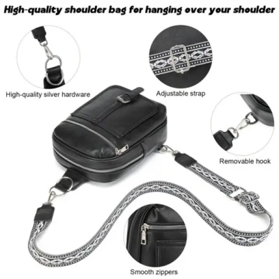 Itopfox 2-in-1 Sling Backpack with Removable Straps, Crossbody Purse for Women, Faux Leather Fanny Pack, Travel & Diaper Bag image {2}