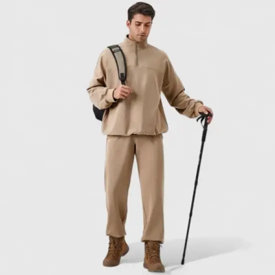 Anna-Kaci Active Men's Jogger Pants with Drawstring Waistband and Elastic Cuffs for Active Comfort image {5}