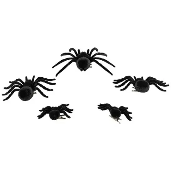 Northlight Spiders Halloween Clip-on Decorations - 9.5" - Set of 5 image {5}