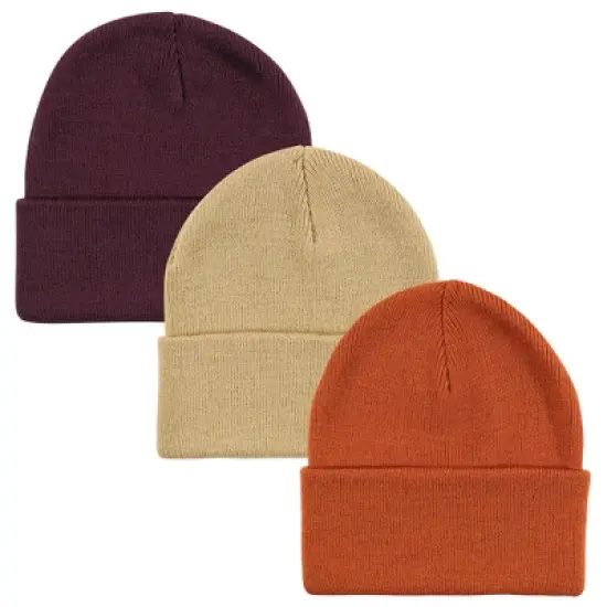 Hudson Baby Family Knit Cuffed Beanie 3pk, Rust image {5}